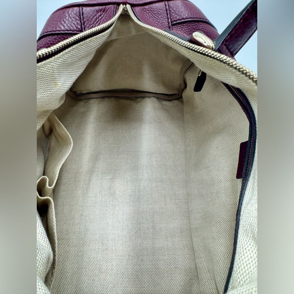Gucci SoHo Plum Leather Bowler Boston Doctor Bag Interlocking GG Satchel Ex++ - Picture 11 of 16